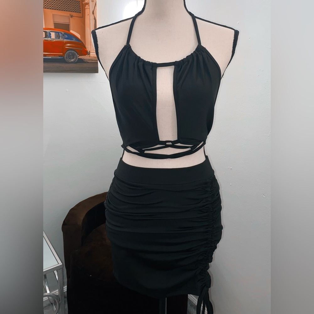 Sexy Black Skirt Set